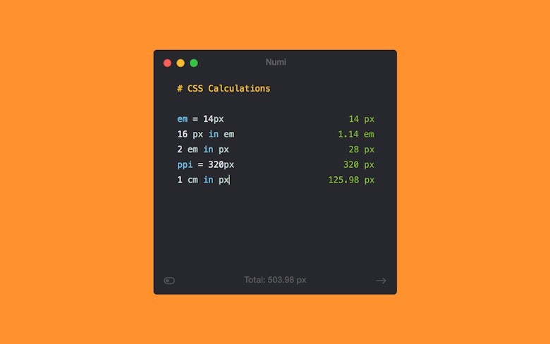 O Numi é compatível com diversas unidades CSS.