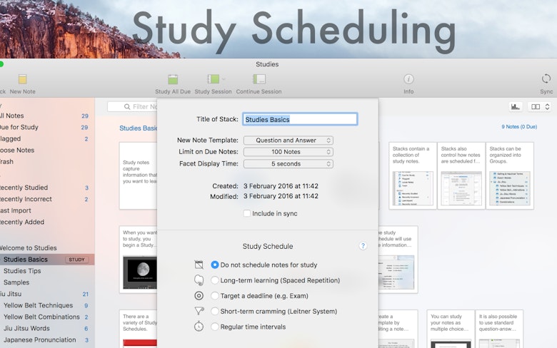 Study Scheduling