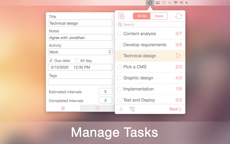 Manage tasks