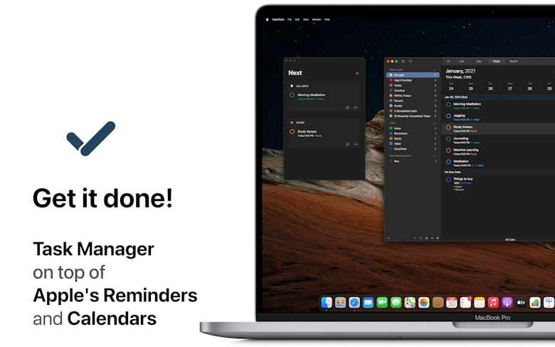 Get it done! Task Manager on top of Apple's Reminders and Calendars