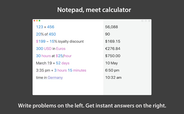 Notepad, meet calculator