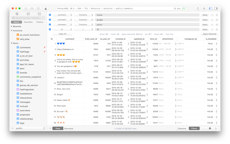 TablePlus makes database management easier, faster and more efficient for you.