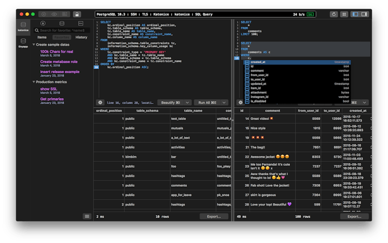 Powerful SQL editor