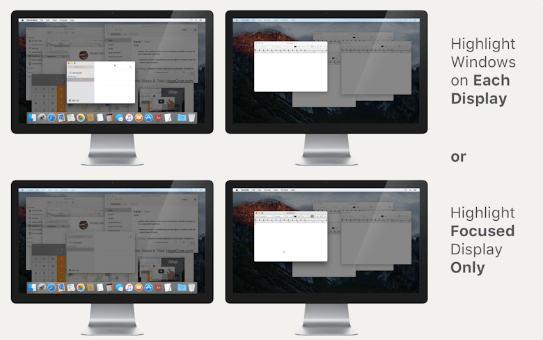 Highlight Windows on Each Display  or  Highlight Focused Display Only