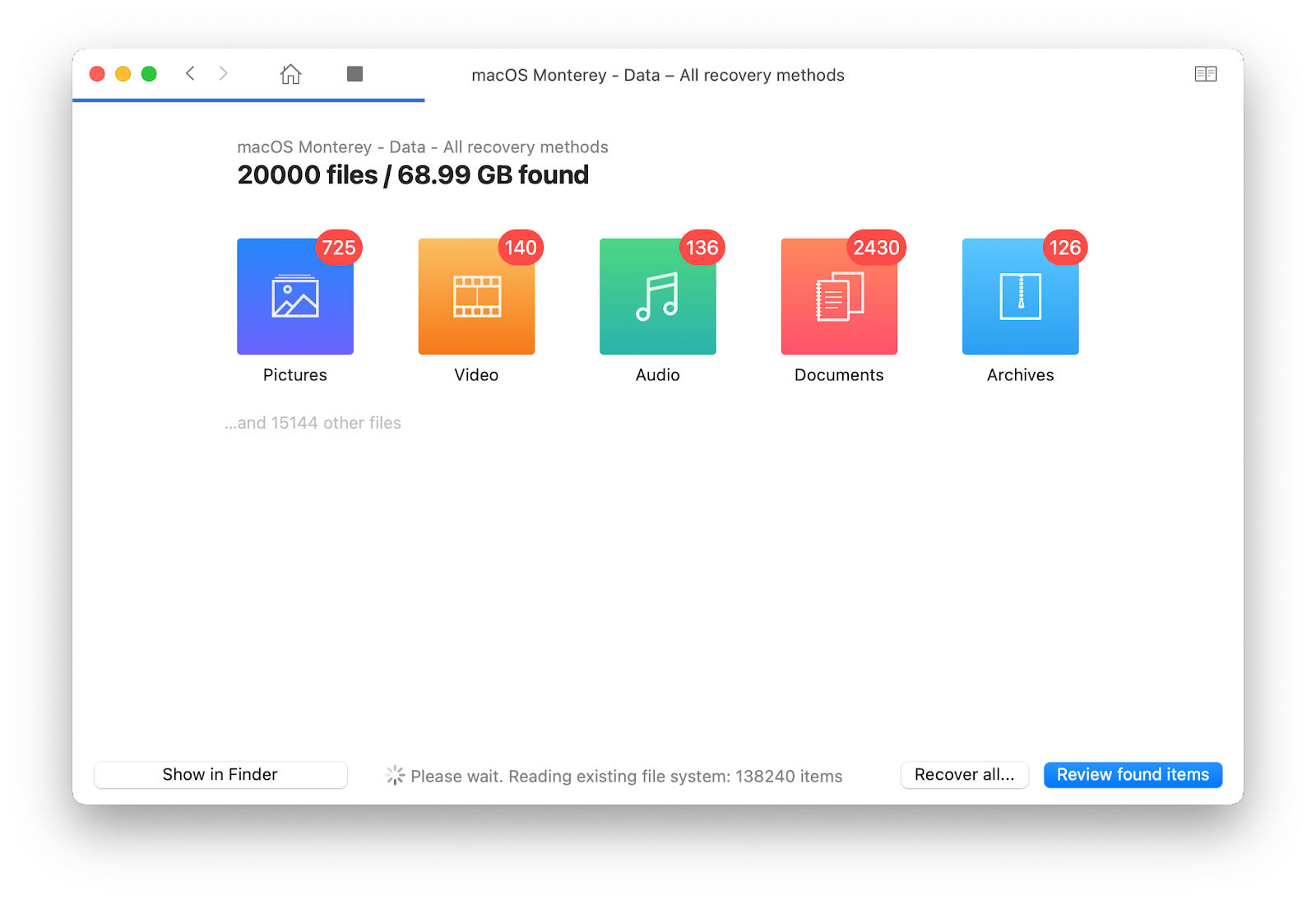 Recuperação de arquivo do Excel no Disk Drill