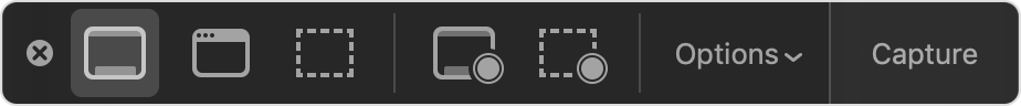 Menu de captura de tela no Mac