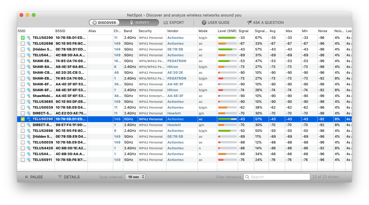 NetSpot wifi analyzer