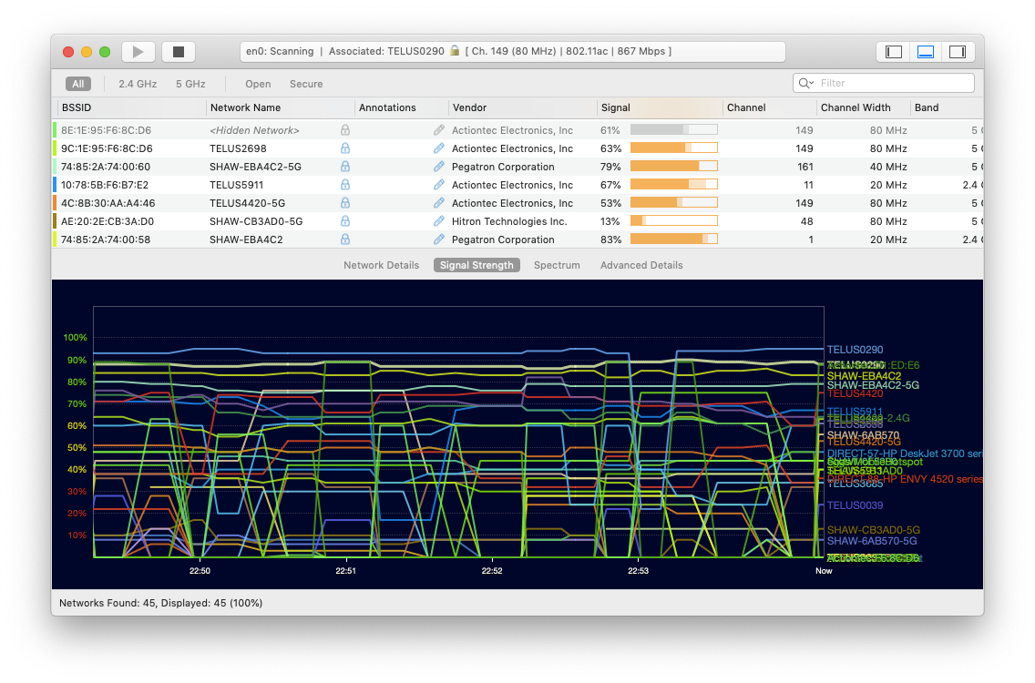 WiFi Explorer analyzer